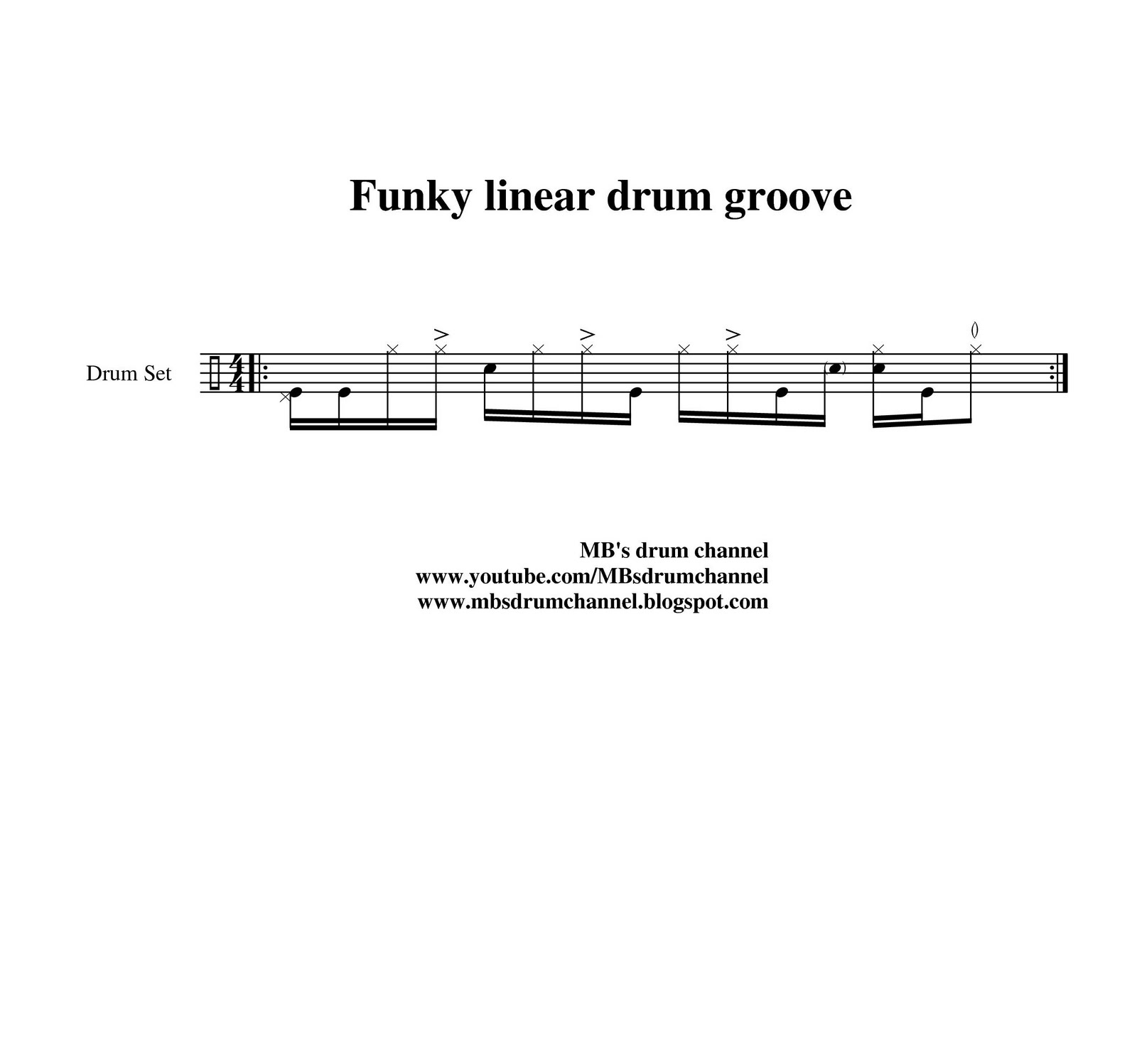 MB's drum channel Funky linear drum groove