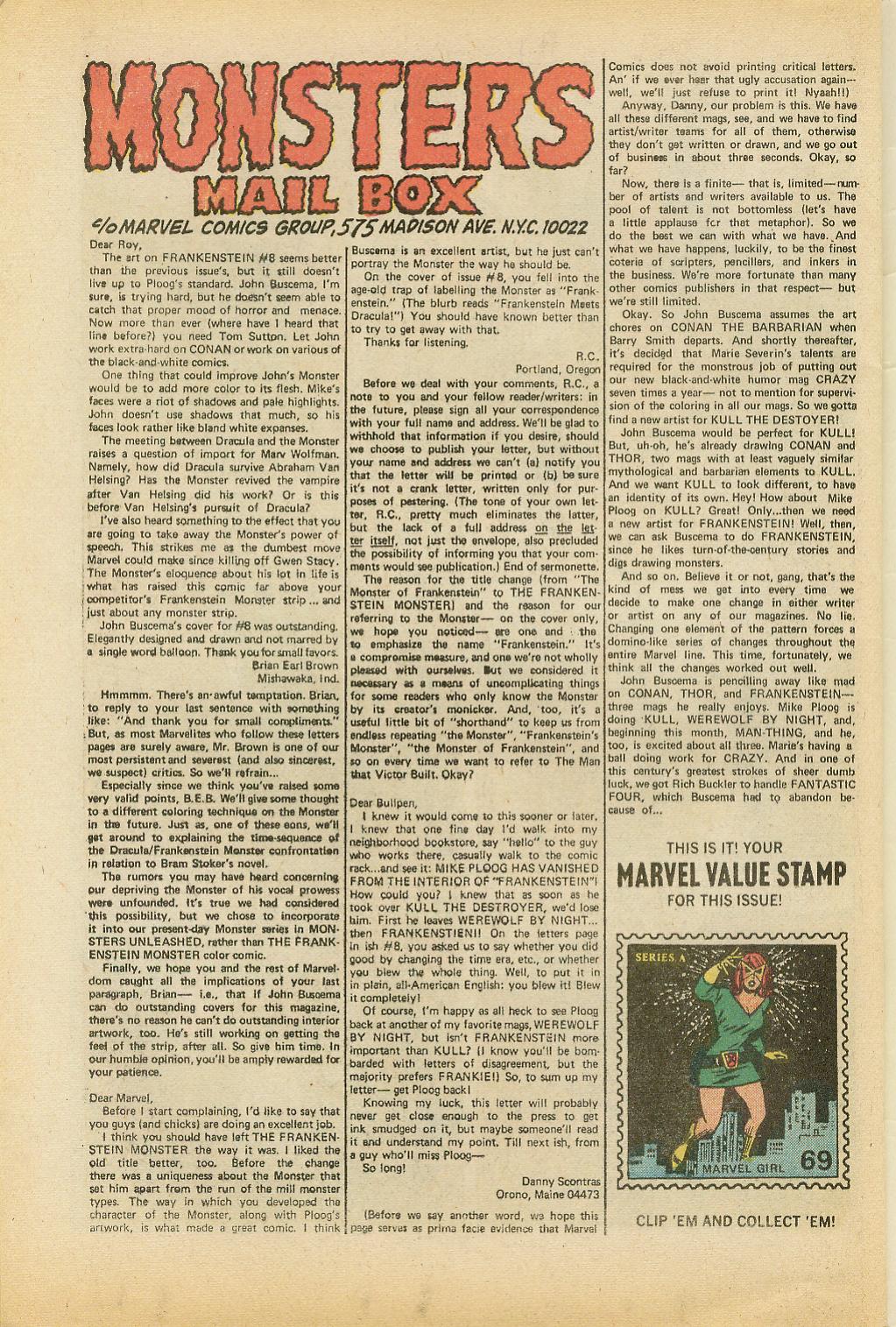 Read online Frankenstein (1973) comic -  Issue #10 - 21