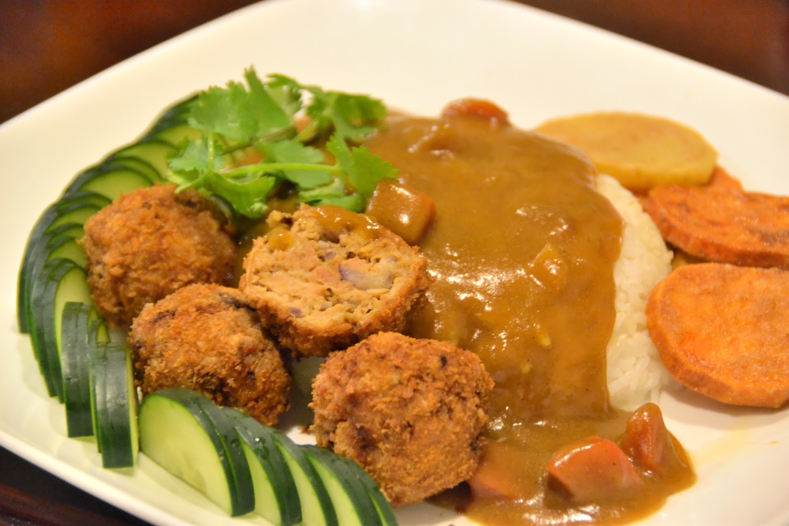 Charlie's Kitchen aka Blue Fire Deep fried chicken meat balls with a