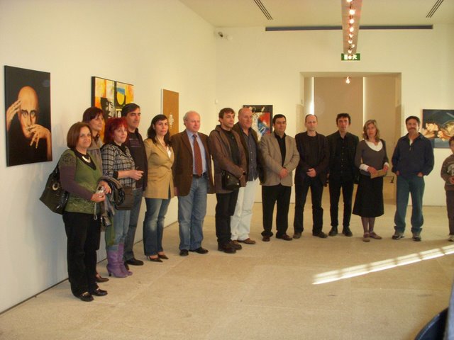 The artists presents in the opening with the Director of the Museum Dr. Agostinho Ribeiro
