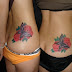 HOT waist tattoo for girl with rose tattoo and butterfly tattoo