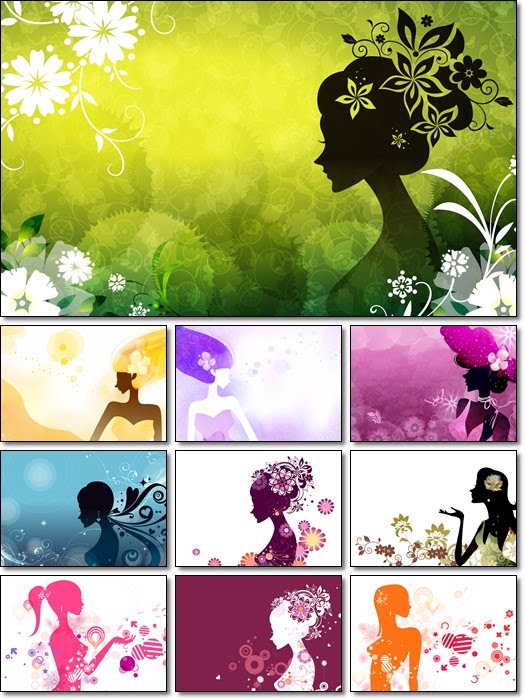Digital Art Girls Silhouettes Wallpaper