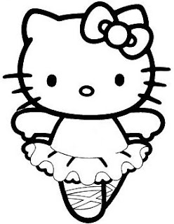 My Place to Blog in Wyoming: cute Hello Kitty Ballerina from a Coloring