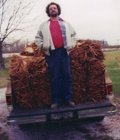 Tobacco Culture runs deep in this family.  Dad with our crop around '95 or so.