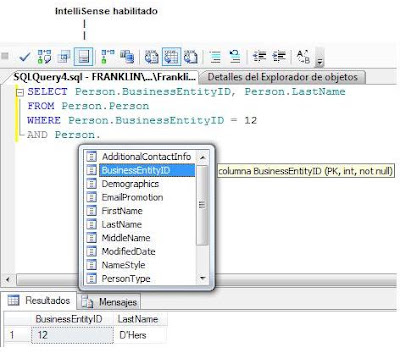 Ahora haciendo Data Mining con Microsoft SQL SERVER: IntelliSense en ...