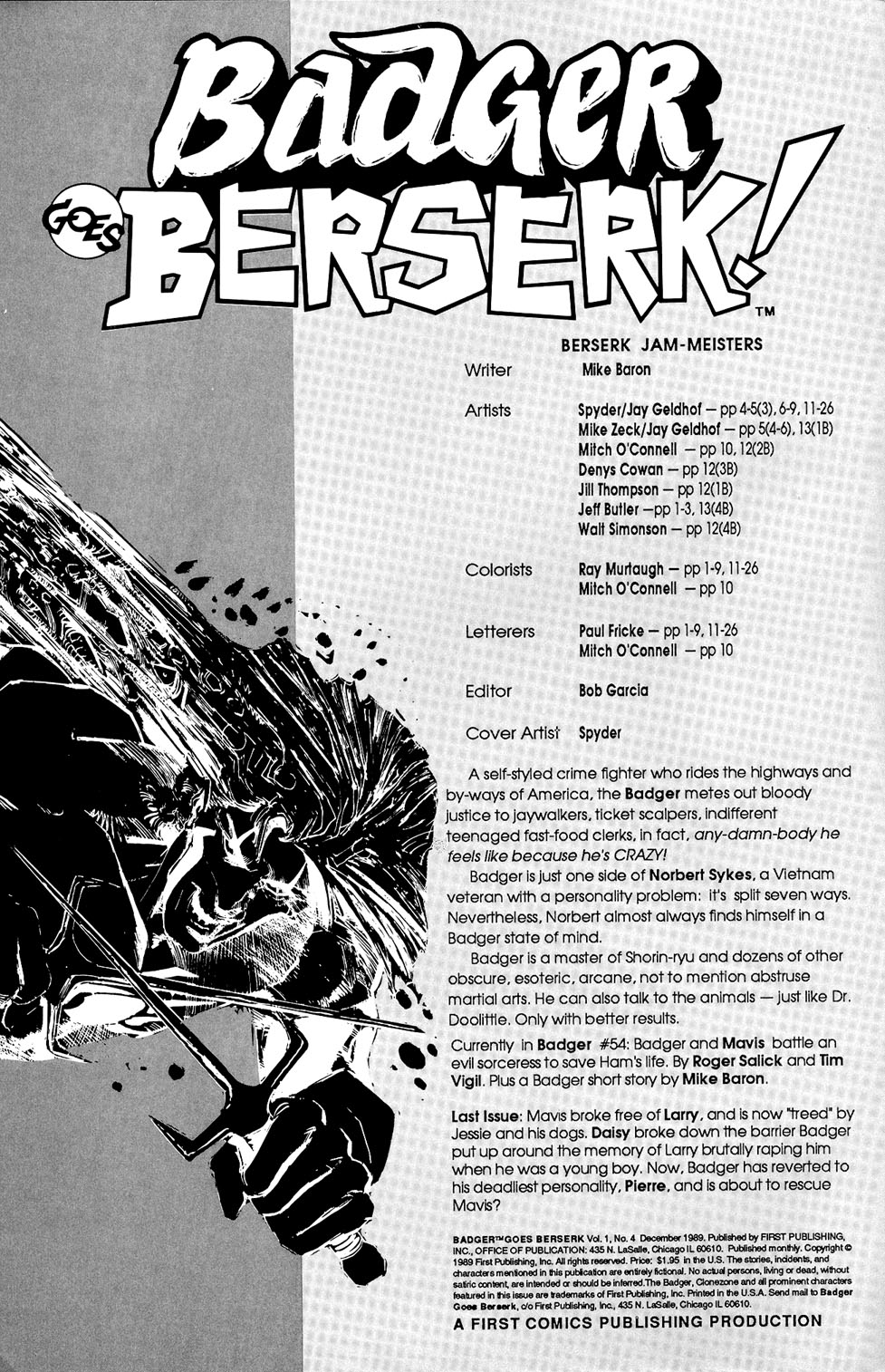 Read online Badger Goes Berserk! comic -  Issue #4 - 2