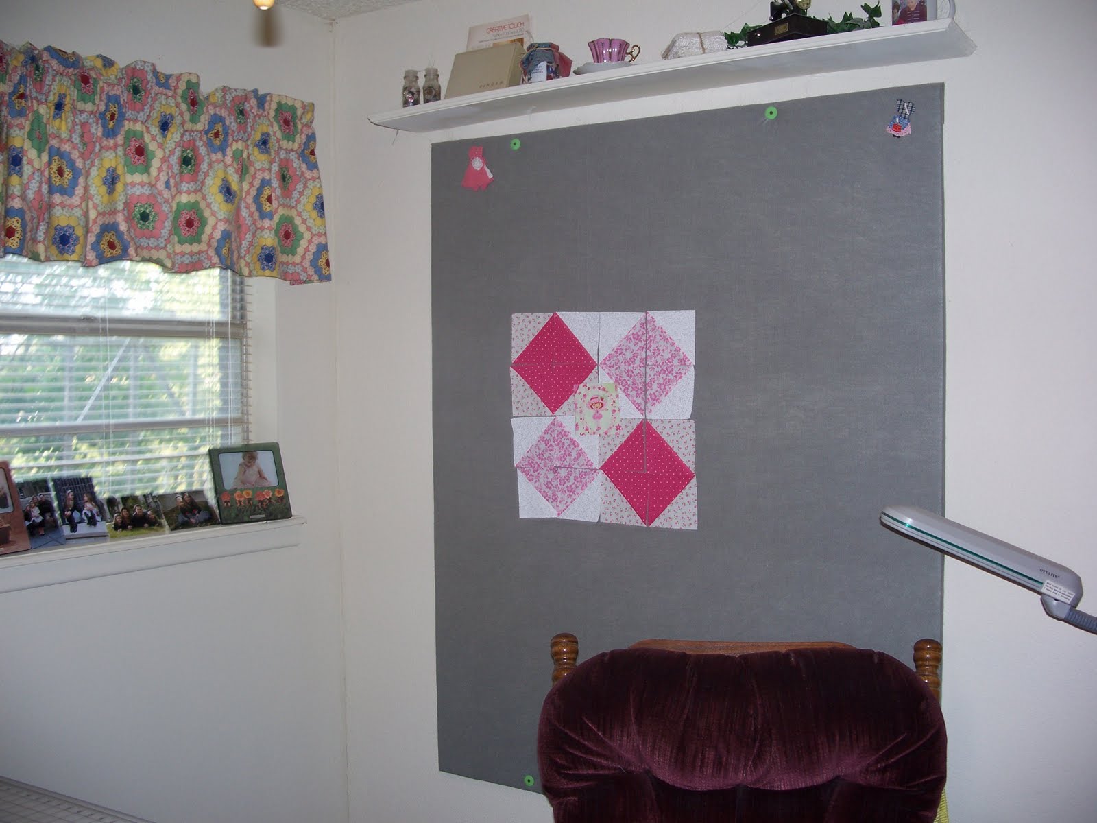 Becky's Country Quilting Design wall in sewing room