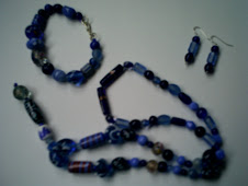 blue set of jewelery