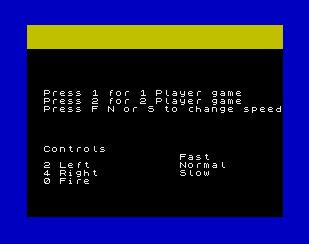 Galakzions main menu - ZX Spectrum