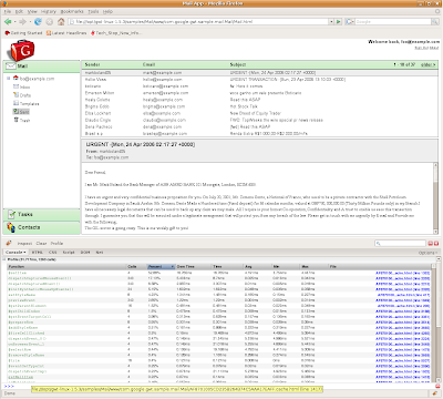Screenshot showing how to use FireBug to profile your GWT application