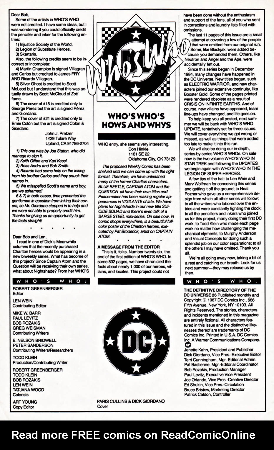 Read online Who's Who: The Definitive Directory of the DC Universe comic -  Issue #26 - 2