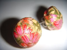 chiyogami floral decoupaged studs