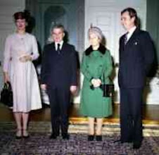 Regina Margareta al Danemarcei cu Ceausescu 1980