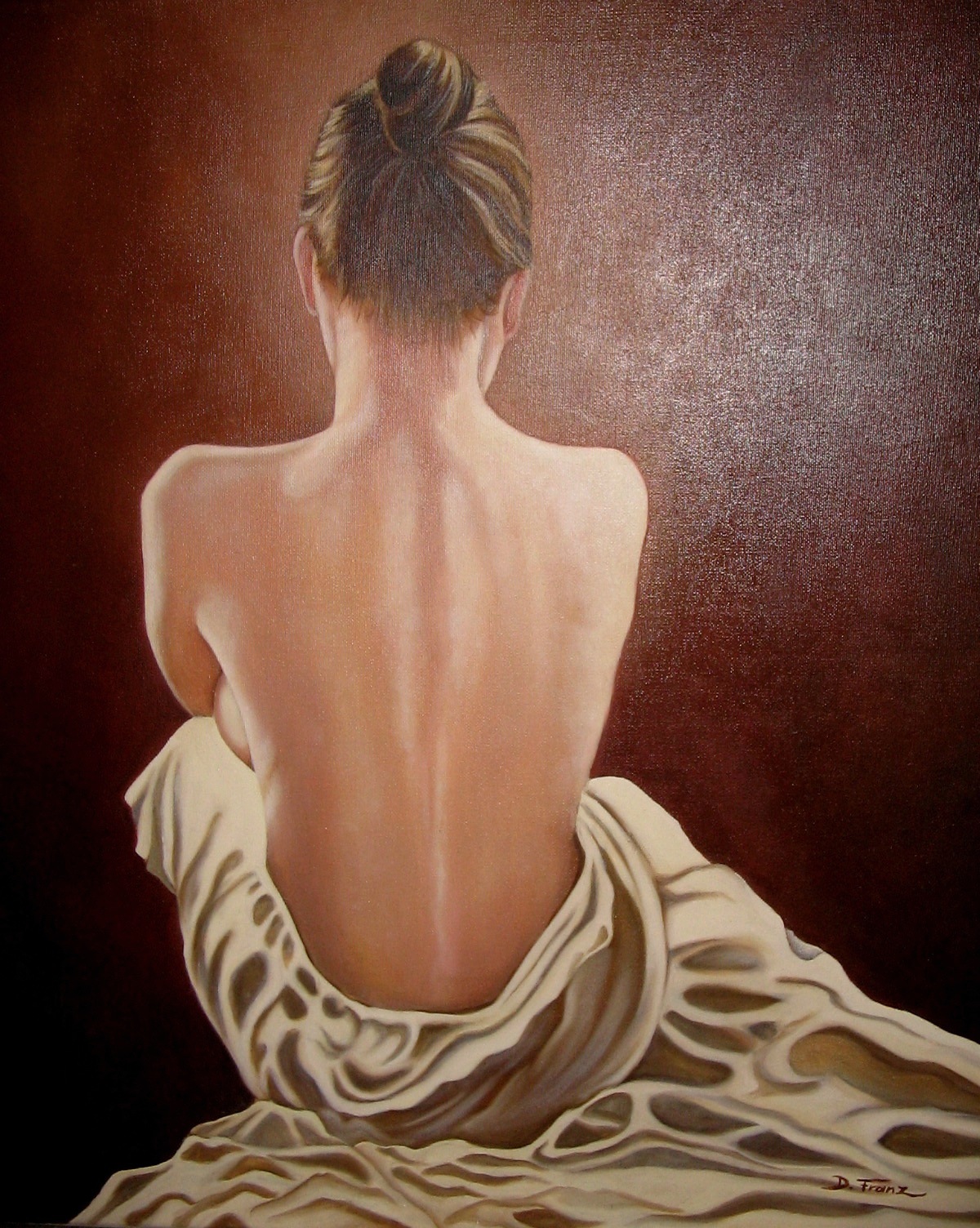 Рисование женской спины