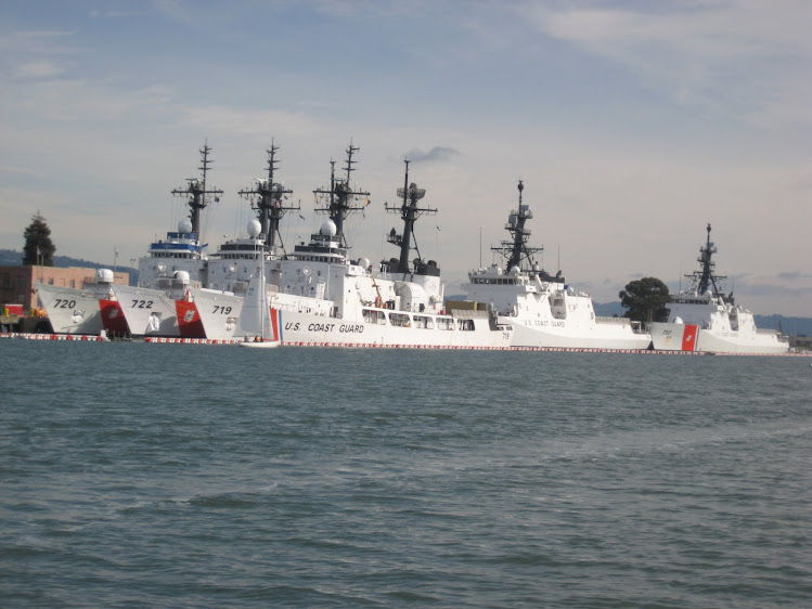 Oakland Coast Guard Station - 5 Serious Looking Ships