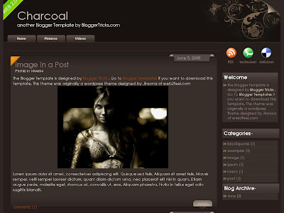 Charcoal Blogger Template