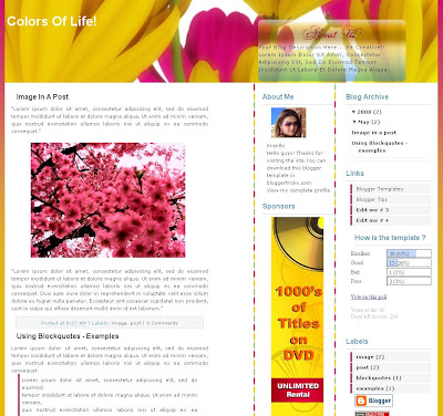 The Colors of Life Blog Theme