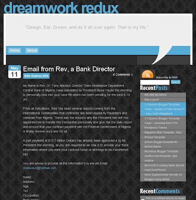 Dreamworks Redux Blogspot Template