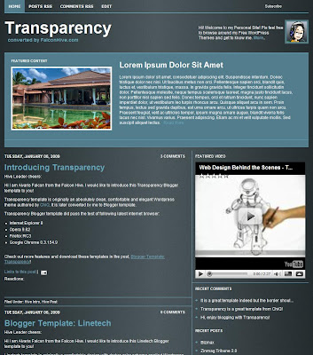 Transparency Blogger Theme