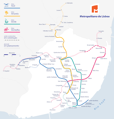 Ao pé da Raia: Mapa do metro de Lisboa