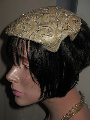 vintage sequined cocktail hat