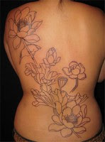 back tattoo, Flower tattoo