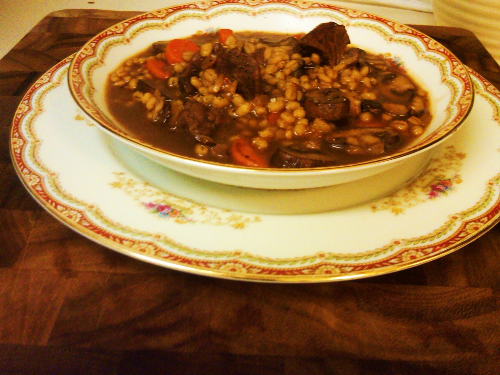 the urban home Fall Soups Beef, Shiitake and Barley Soup (Vegetarians