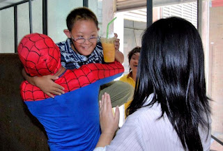 Thai Spiderman rescues Autistic school kid