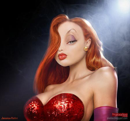 cartoon characters jessica rabbit. Jessica Rabbit is Roger's wife in the book and movie.