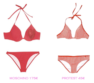 Comparativa precios bikinis para mucho pecho: Moschino 175€ vs Protest 45€