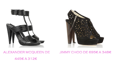 Tienda online: Net-a-porter: Sandalias: Alexander McQueen 312€ vs Jimmy Choo 348€