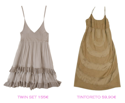 Comparativa precios: Vestidos tendencia militar: Twin-Set 155€ vs Tintoretto 59,90€