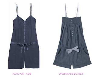 Comparativa precios: Monoshorts denim: Kookaï 42€ vs Woman'Secret