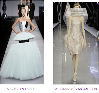 Dos vestidos que se podrían considerar obras arquitectónicas. Victor&Rolf - Alexander McQueen