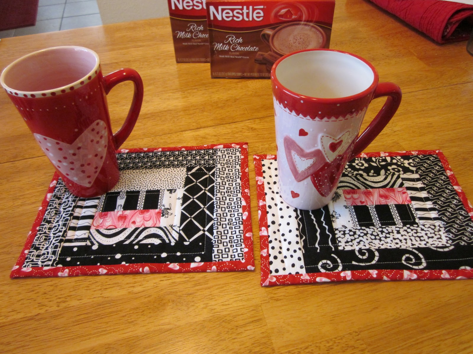  Zany Quilter "Modern" Valentine Mug Rugs...
