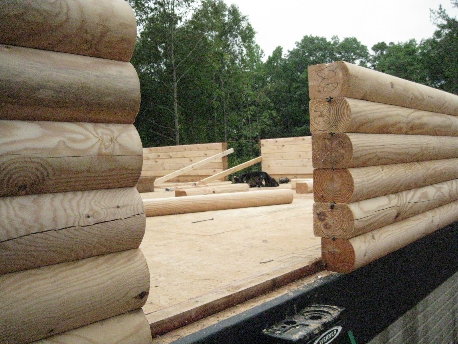 Construction of our log home First Logs