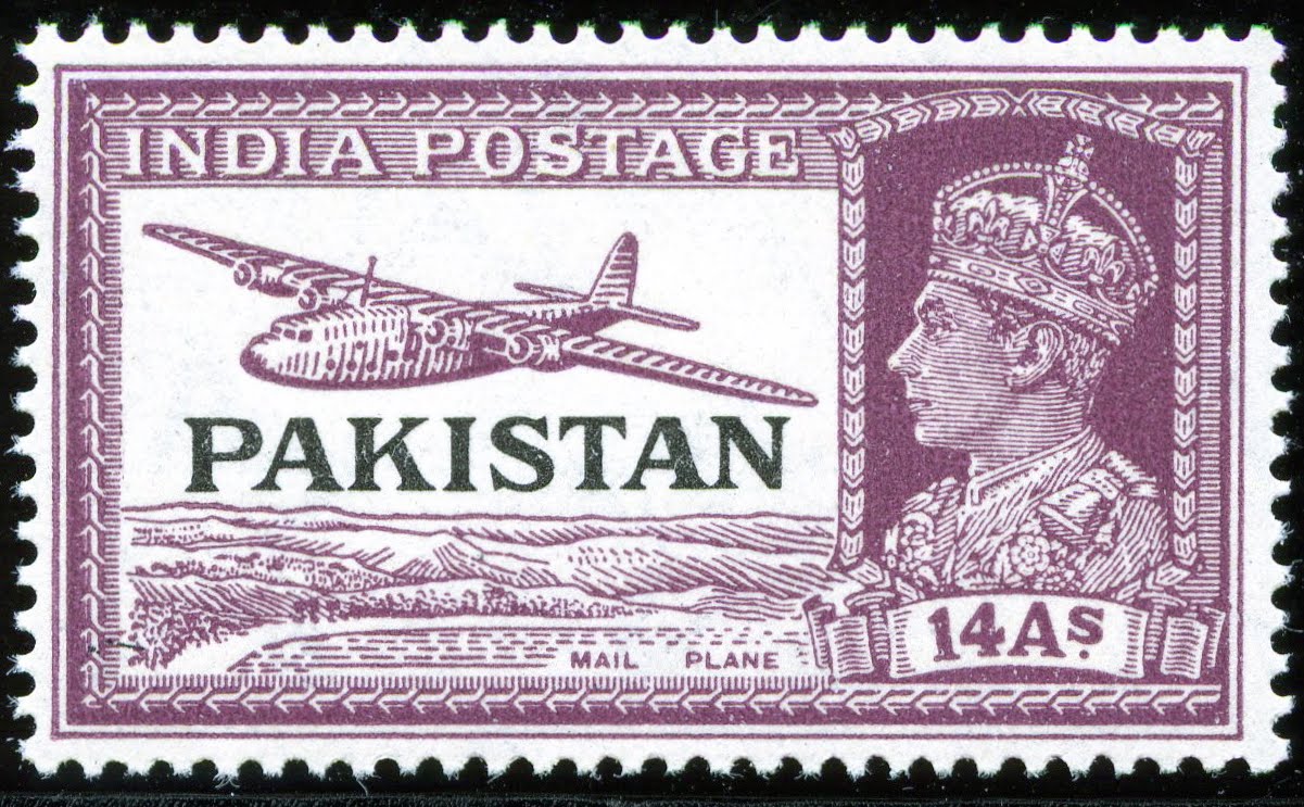 King VI Postage Stamps Pakistan 1947 (Oct 1st). Stamps of India