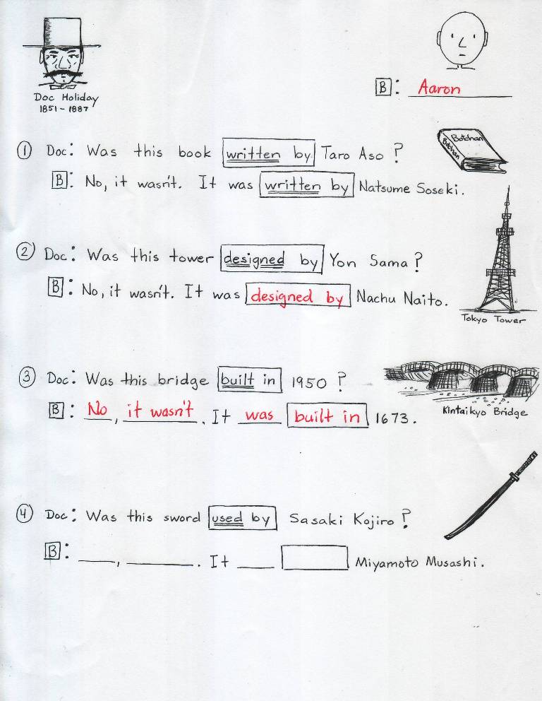 Grammar Worksheet (side A)