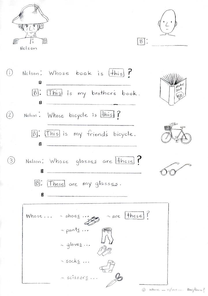 Grammar Worksheet (side A)