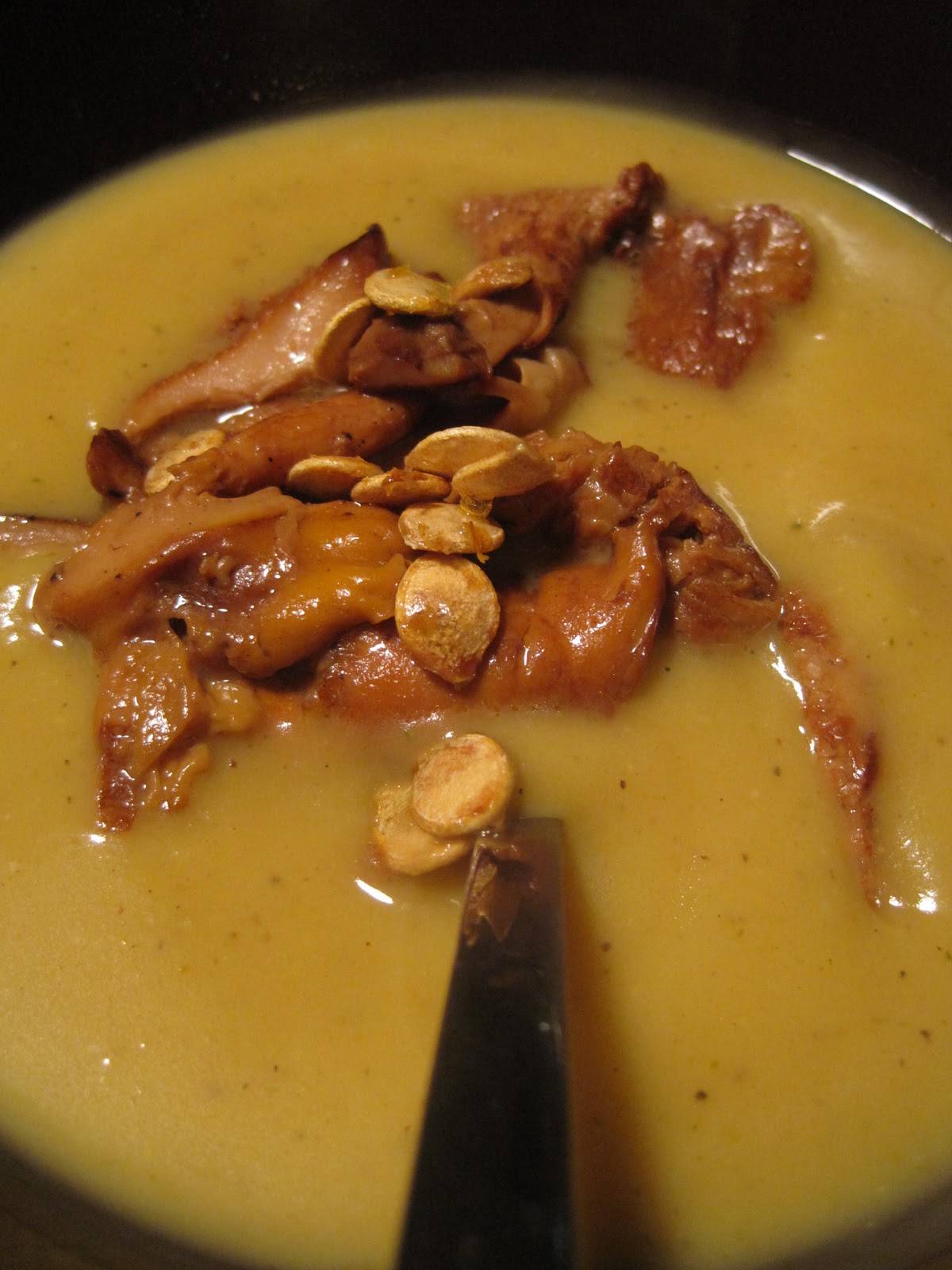 Veloute de courge aux chanterelles jaunes de recettes de deux