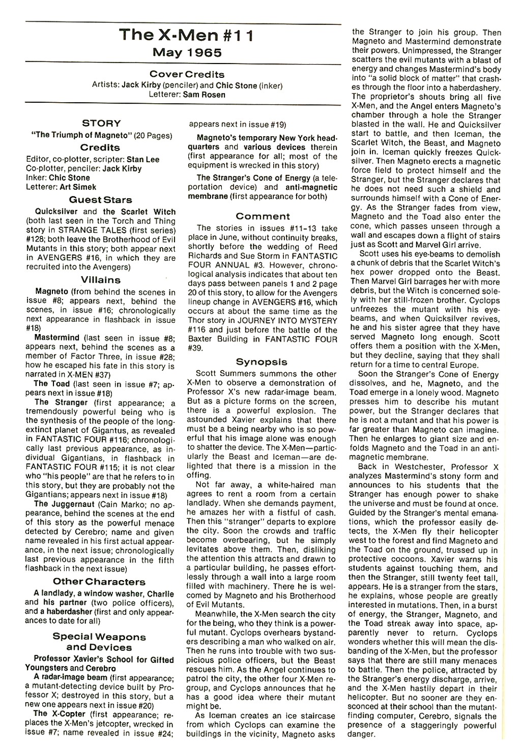 Read online The Official Marvel Index To The X-Men comic -  Issue #1 - 24