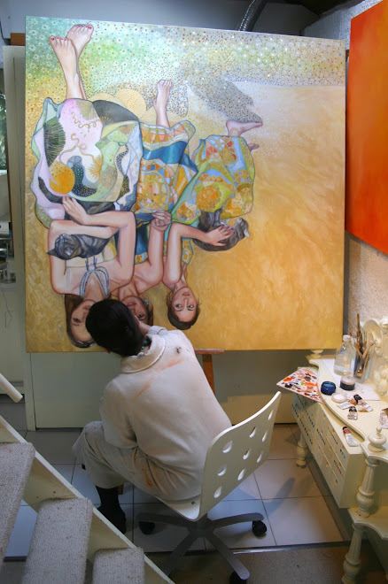 La "grande" toile en cours de peinture