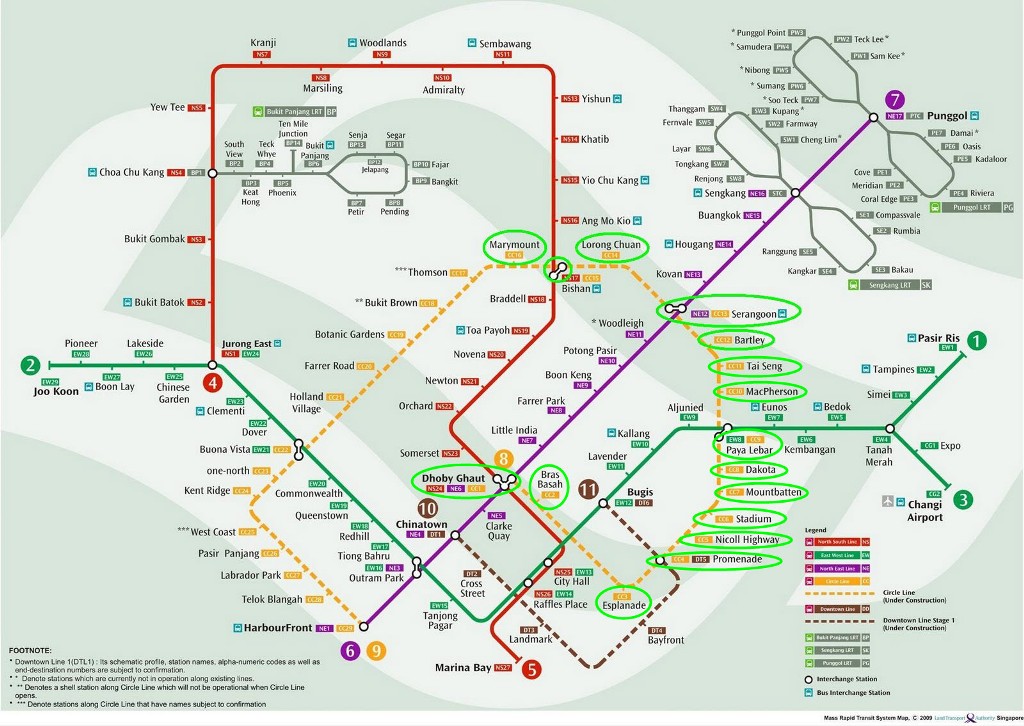 Circle Line Maps - Singapore MRT Map - L2SEO by David Shen