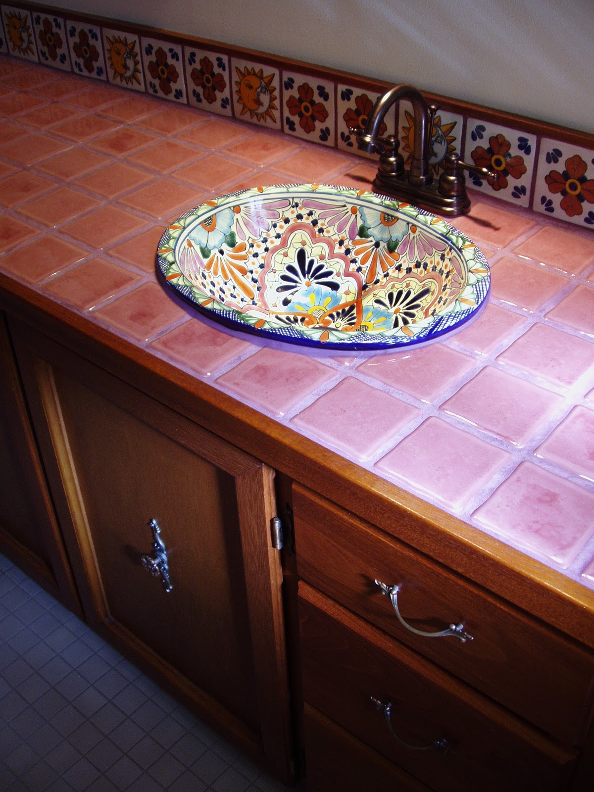 Flying Circus Studios Kurt J. Meyers Mahogany Vanity with Talavera Sink