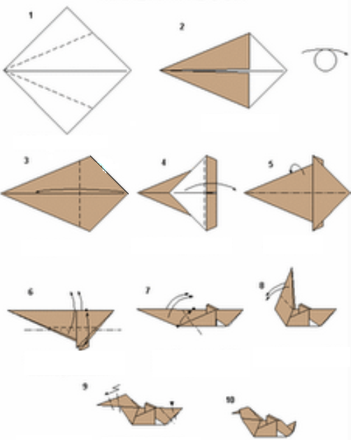 origami mandarin duck make origami easy instructions for kids