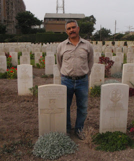 Commonwealth War Grave's gardener at the Alexandria (Hadra) War Memorial Cemetery, Egypt