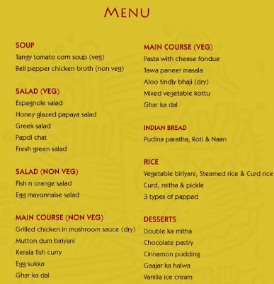 Brunch Menu @ Parkfield Resort