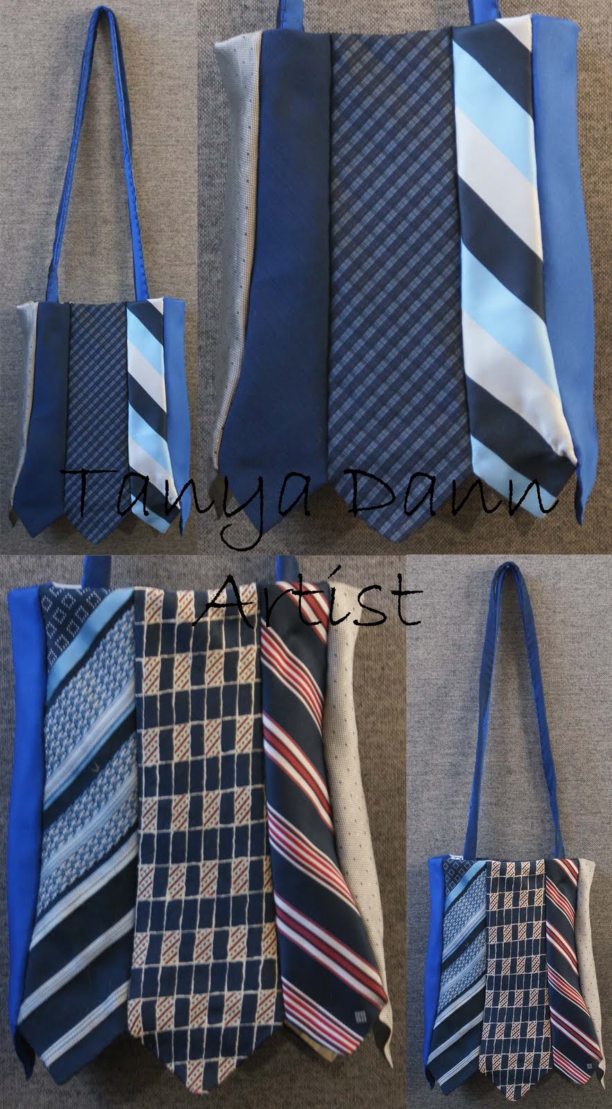 Art by Tanya Dann: Latest tie bags - one off original wearable art pieces