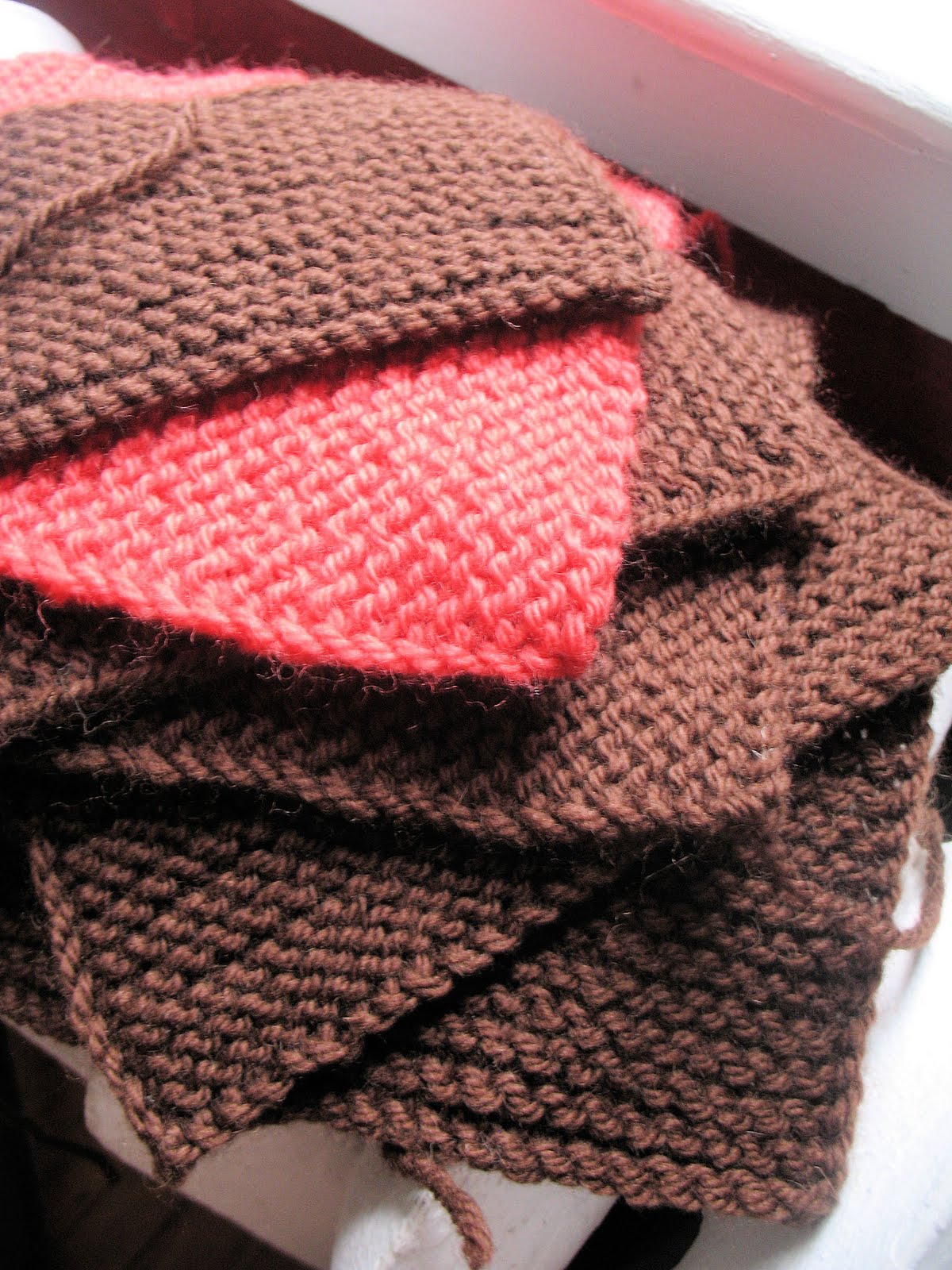 52 Projects: Week 30: A hand knit patchwork afghan