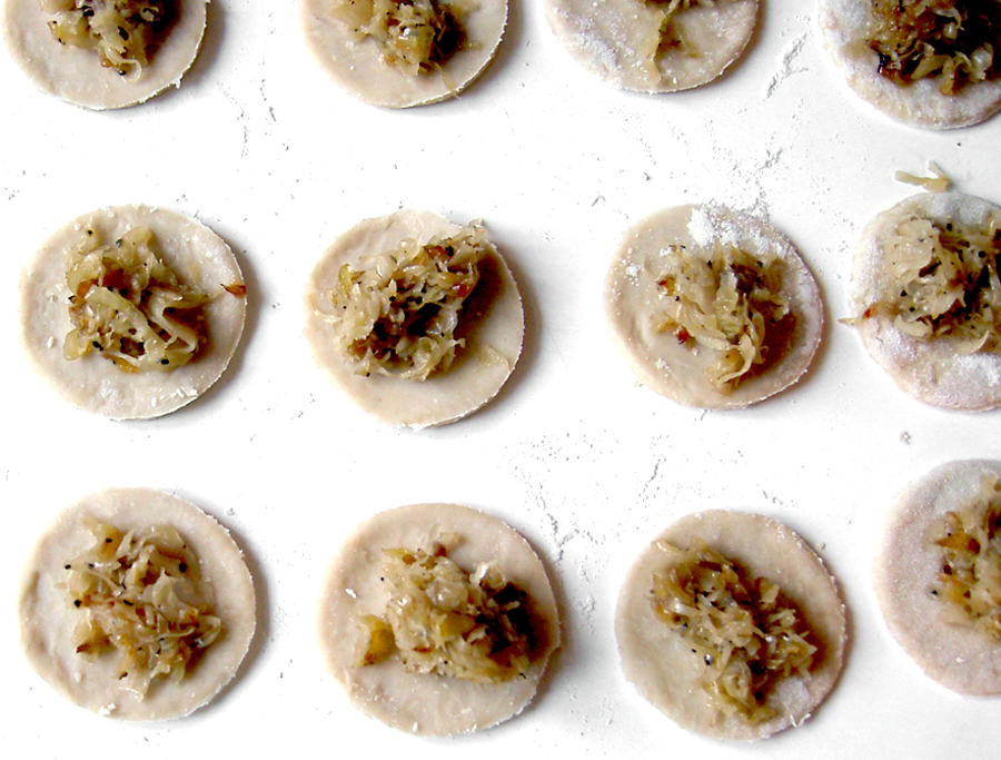 Hungry Moose Pierogi (Polish dumplings) stuffed with sour cabbage